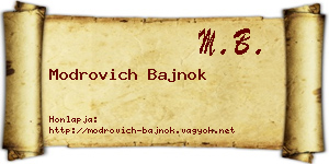 Modrovich Bajnok névjegykártya